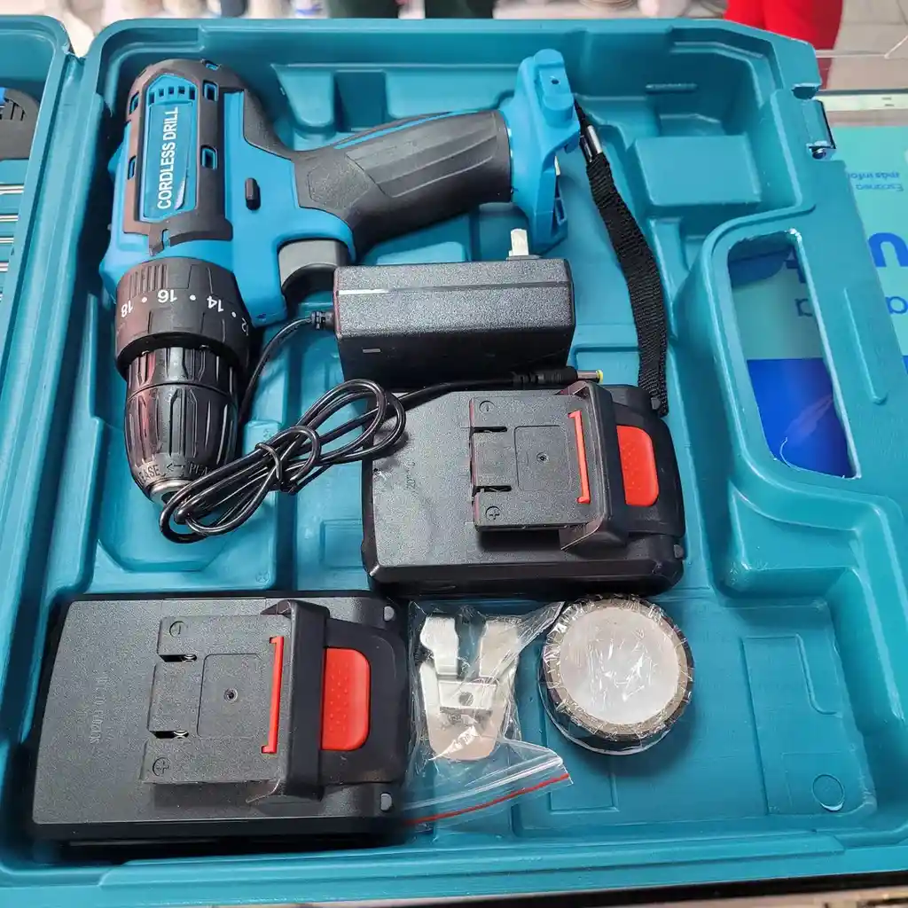 Combo Taladro Inalambrico 2 Baterias + Accesorios
