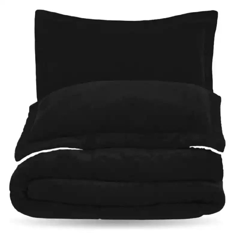 Cubrelecho Ovejero Queen Suave Caliente Reversible 2 Fundas Premium Innovo Negro