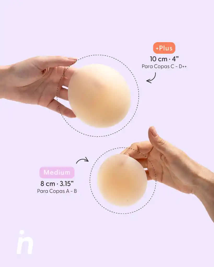 Cubre Pezones De Silicona Reutilizable Talla: Plus (10 Cm) / Color: Vainilla - Nipskin®