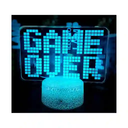 Lampara Decorativa Gamers De Game Over Rgb + Control
