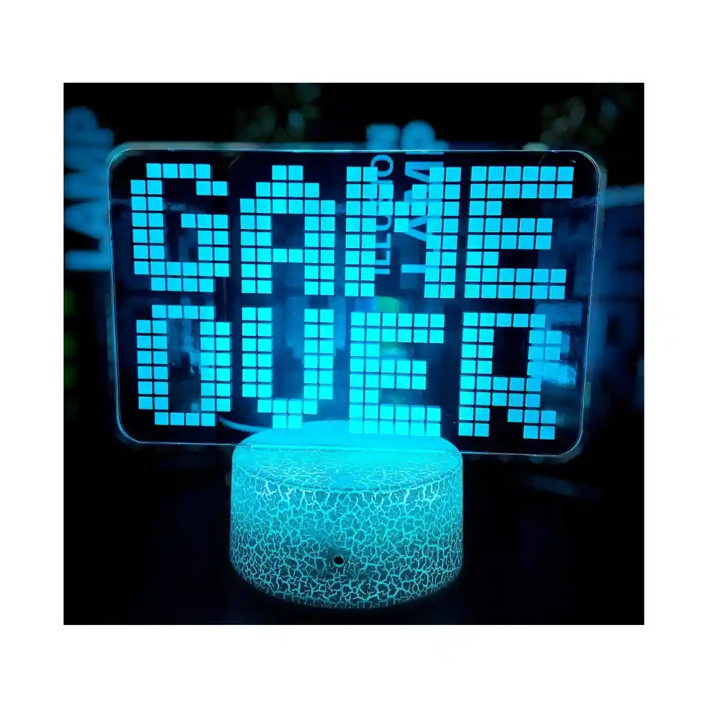 Lampara Decorativa Gamers De Game Over Rgb + Control