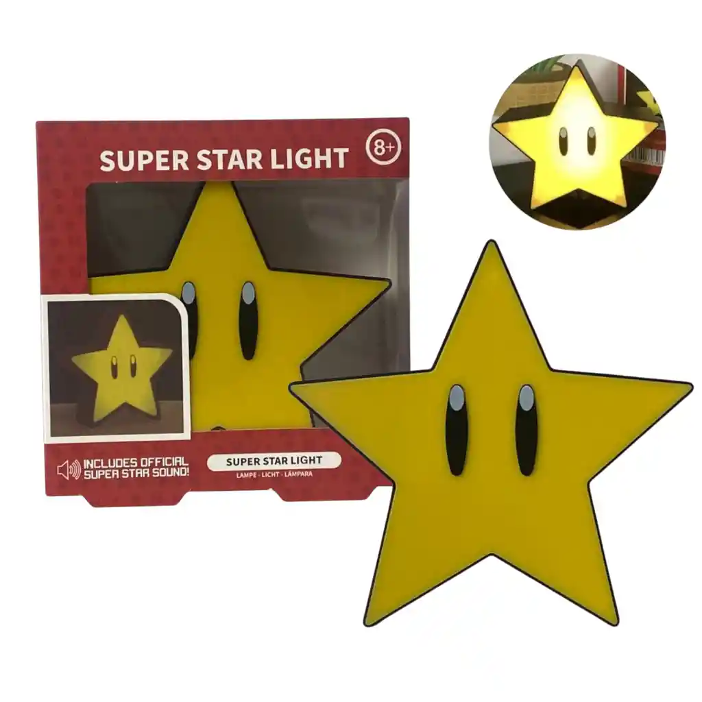 Lámpara Recargable Bloque Super Mario Bros Y Sonidos Retro