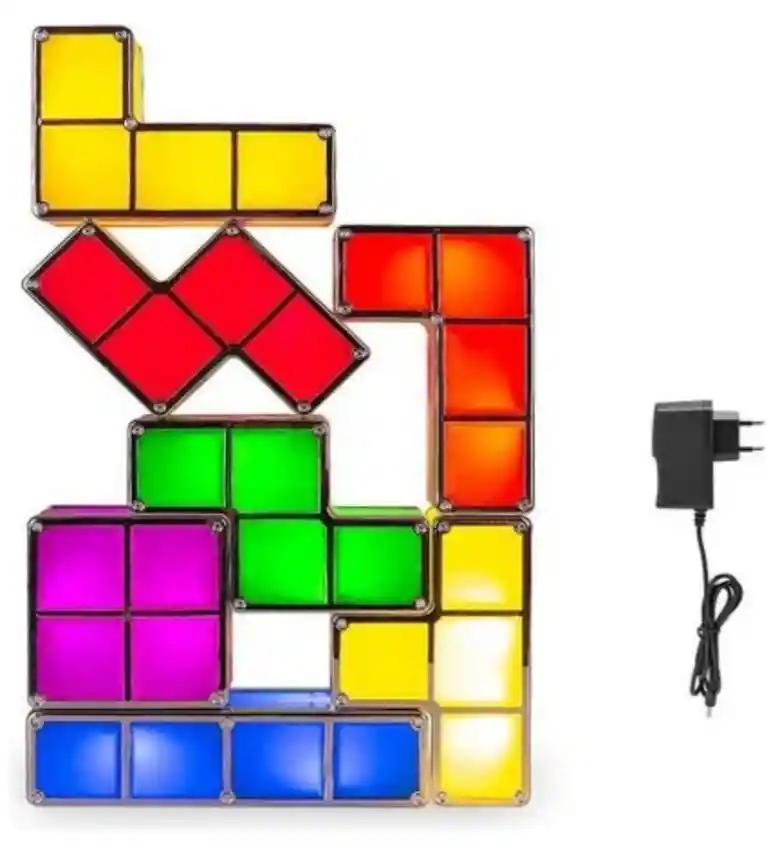 Lámpara Tetris Decorativa De Bloques Luminosos Multicolor