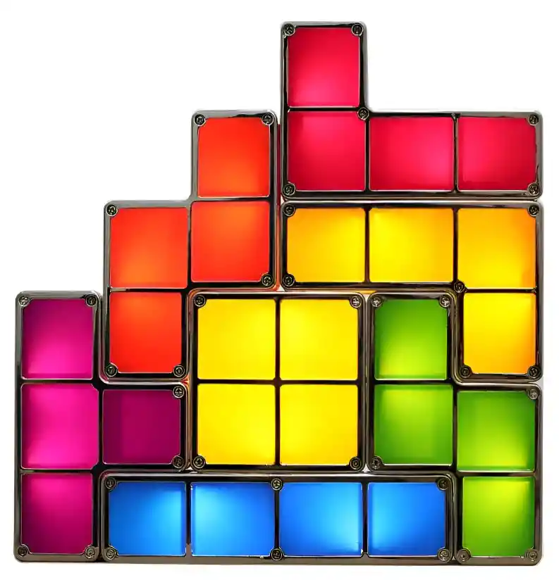 Lámpara Tetris Decorativa De Bloques Luminosos Multicolor