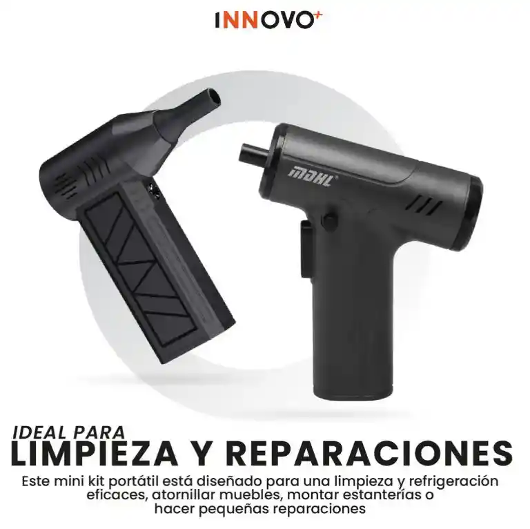 Destornillador Eléctrico 10 En 1 Con Mini Ventilador Portátil Innovo 4 Velocidades