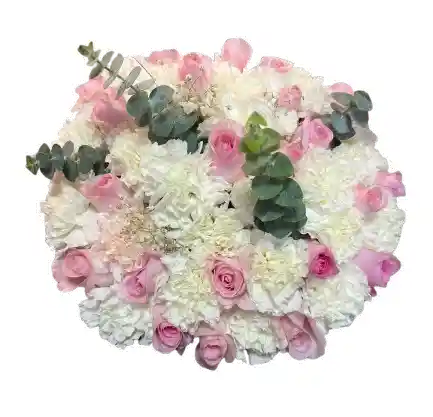 Caja Blanca – Claveles Blancos Y Rosas Rosadas