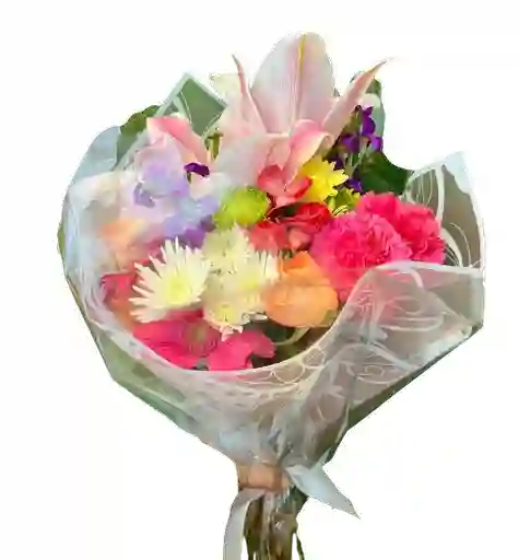 Ramo Mixto Con Lirio Rosado – Toques De Color