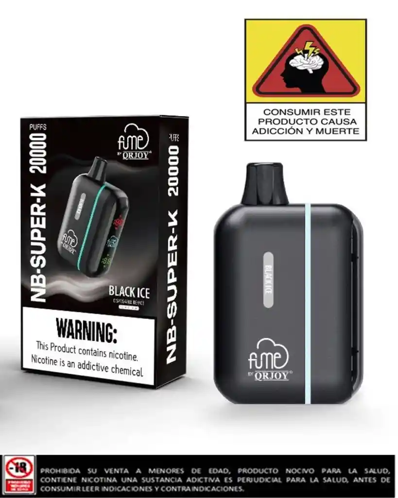 Vapeador Fume Nb Super K Black Ice 20.000 Puffs