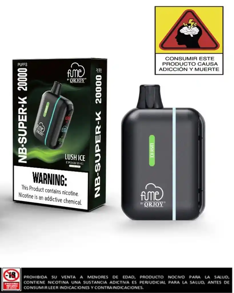 Vapeador Fume Super K Lush Ice 20.000 Puffs