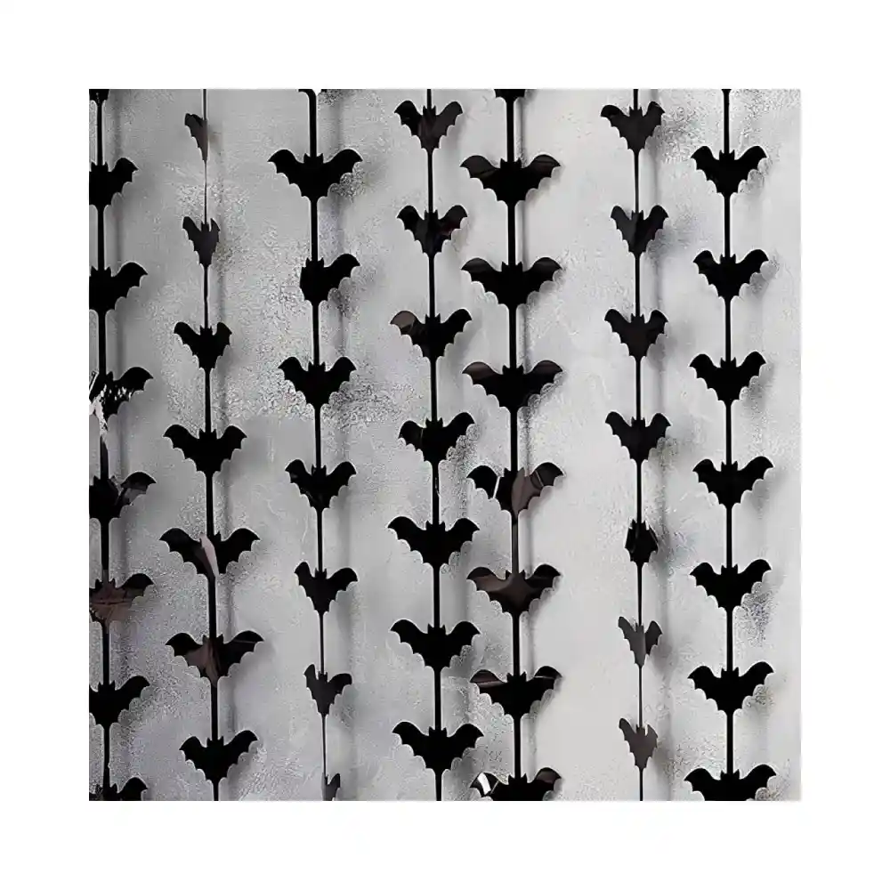 Cortina Metalizada Murciélagos Negros