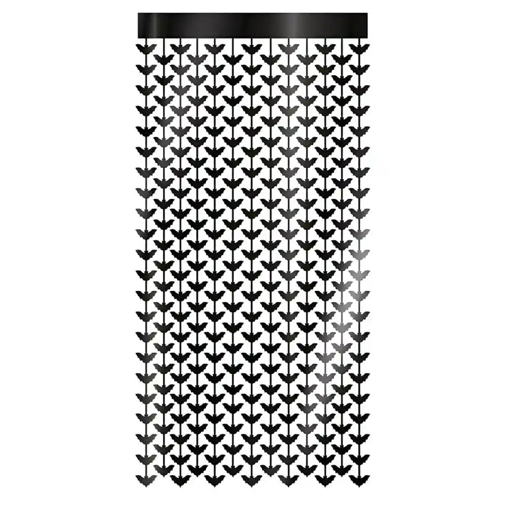 Cortina Metalizada Murciélagos Negros