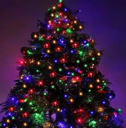 Luces De Navidad Luz Led Multicolor 200 Bombillos Lineal Cable Verde Conector Secuencia Decoración Adornos Navideños