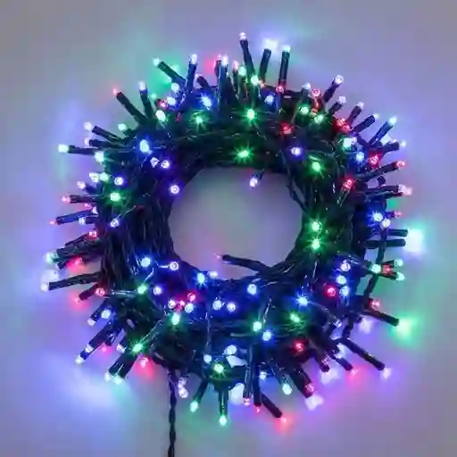 Luces De Navidad Luz Led Multicolor 200 Bombillos Lineal Cable Verde Conector Secuencia Decoración Adornos Navideños