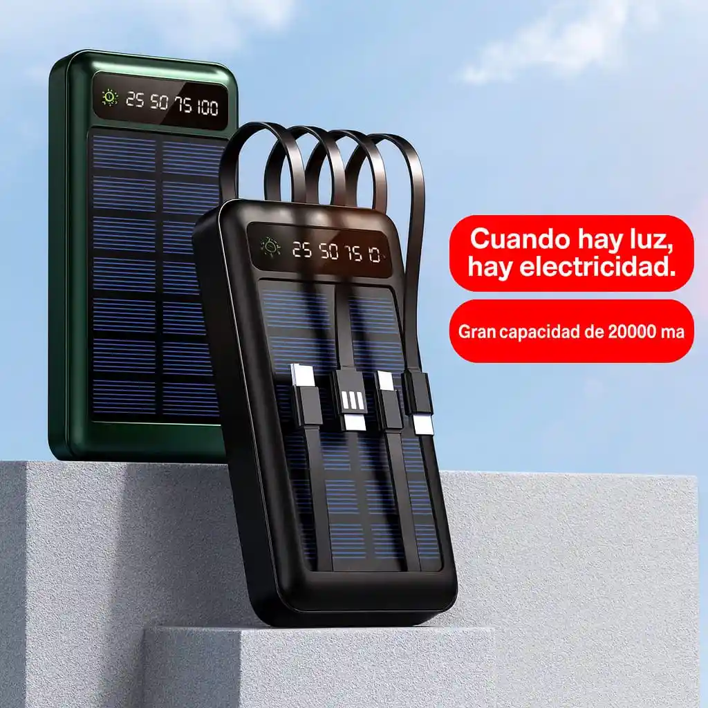 Power Bank Solar 20000mah Multipuertos