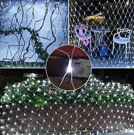 Malla Luz Led Navideña Blanca Luces Navidad 1.2x1.2m