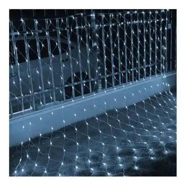 Malla Luz Led Navideña Blanca Luces Navidad 1.2x1.2m