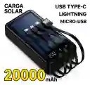 Power Bank Solar 20000mah Multipuertos