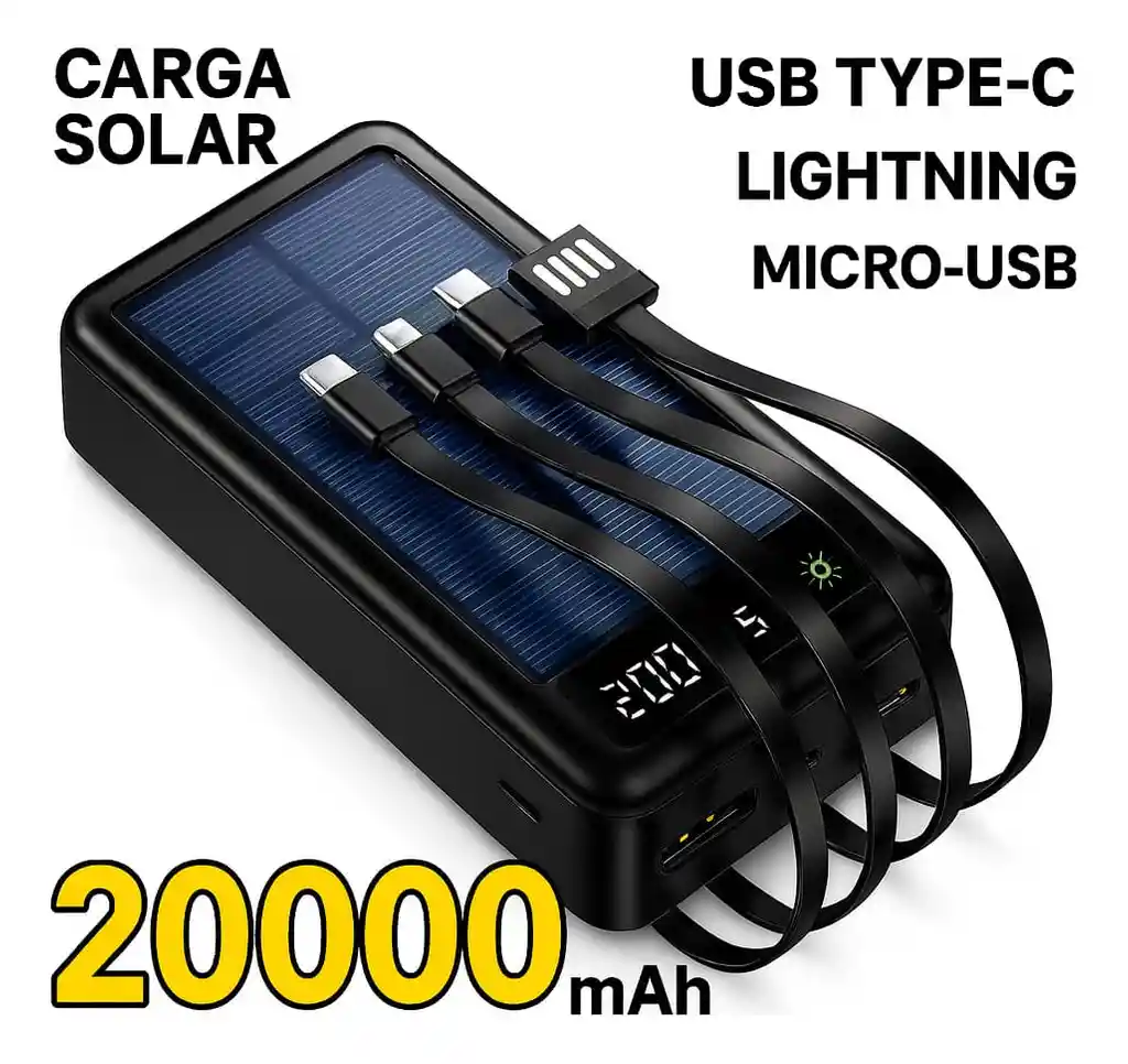 Power Bank Solar 20000mah Multipuertos