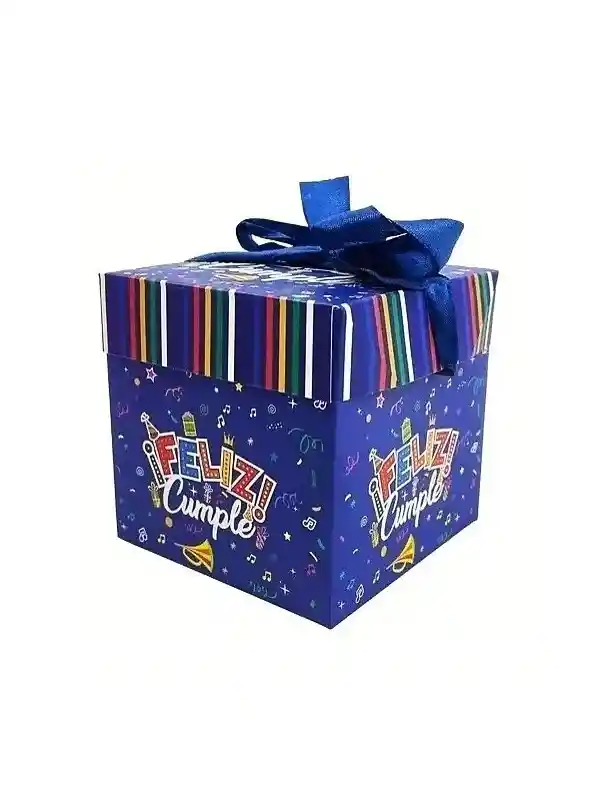 Caja De Regalo Cuadrada Feliz Cumple 15 X 15 Cm Aprox