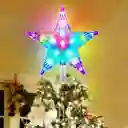Estrella 5 Puntas Para Árbol De Navidad Grande Luz Led Multicolor Acrílica