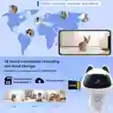 Camara De Seguridad Gato Wifi Inteligente Con Vision Noturna Y Audio Blanco