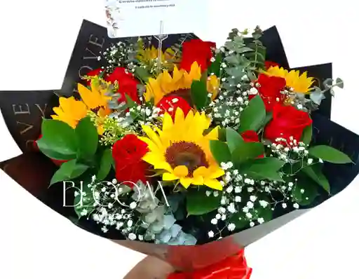 Flores Rosas Y Girasoles Pretty Girl