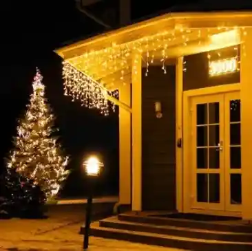 Cortina Luz Led Navideña Cálida Luces Navidad 3m X 60cm Decoración Navideña