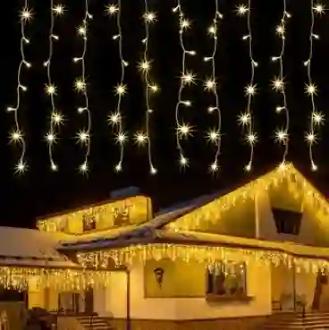 Cortina Luz Led Navideña Cálida Luces Navidad 3m X 60cm Decoración Navideña