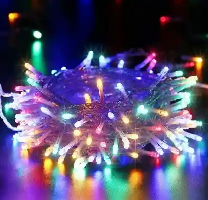 Luces De Navidad Luz Led Multicolor 200 Bombillos Lineal Cable Siliconado Conector Secuencia Decoración Adornos Navideños