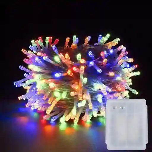 Luces De Navidad Luz Led Multicolor 200 Bombillos Lineal Cable Siliconado Conector Secuencia Decoración Adornos Navideños