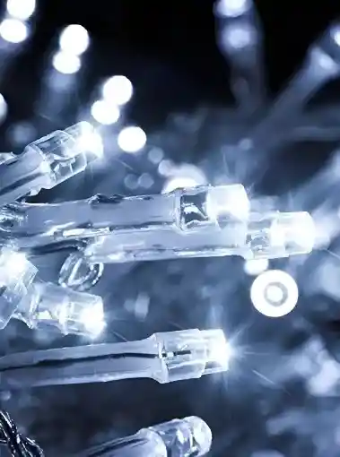 Luces De Navidad Luz Led Blanca 200 Bombillos Lineal Cable Siliconado Conector Secuencia Decoración Adornos Navideños