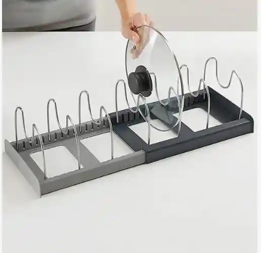 Organizador Ajustable Para Ollas, Soporte Para Cajones De Cocina, Color: Negro