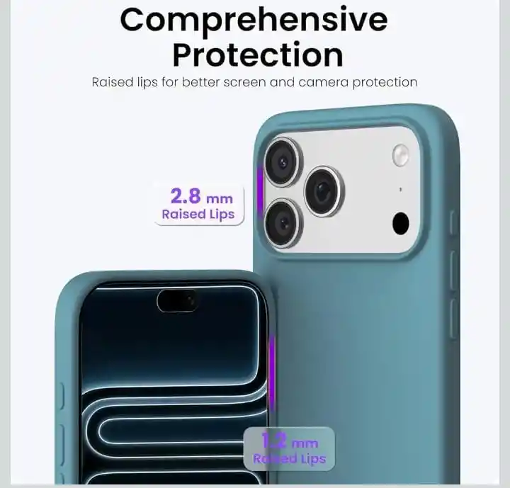 Estuche Silicona Iphone 17 Pro Max Azul Petróleo Lisa