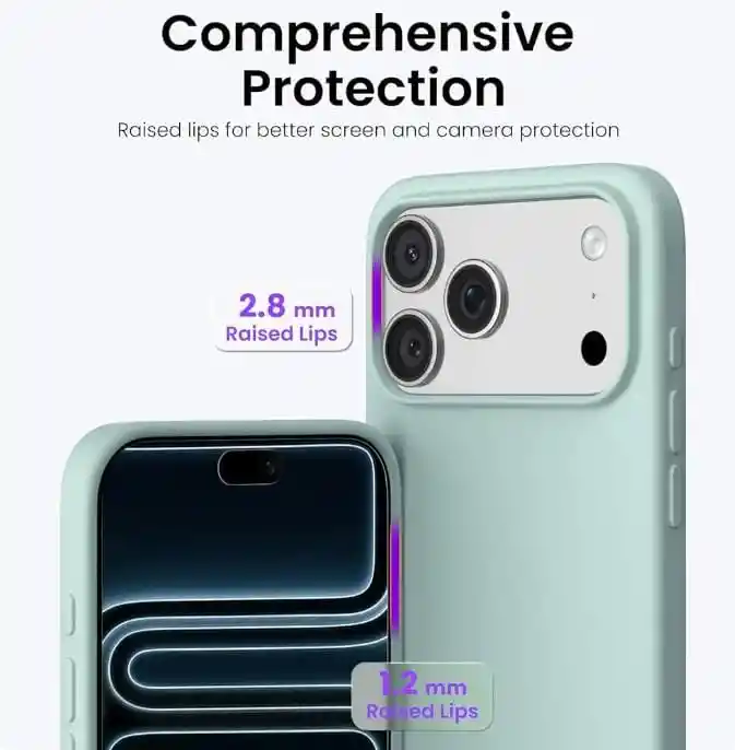 Estuche Silicona Iphone 17 Pro Max Verde Claro Lisa