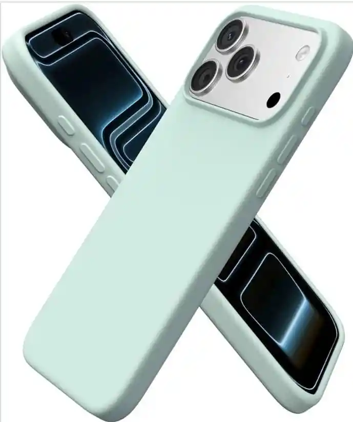 Estuche Silicona Iphone 17 Pro Max Verde Claro Lisa