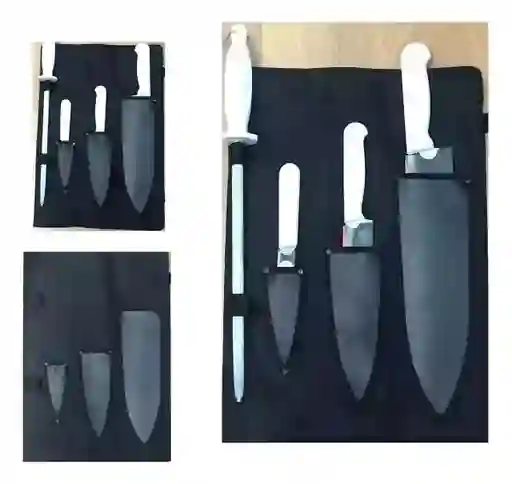 Cuchillos Tramontina Chef-chaira De 10 Pulgadas+funda Doblar Color Blanco