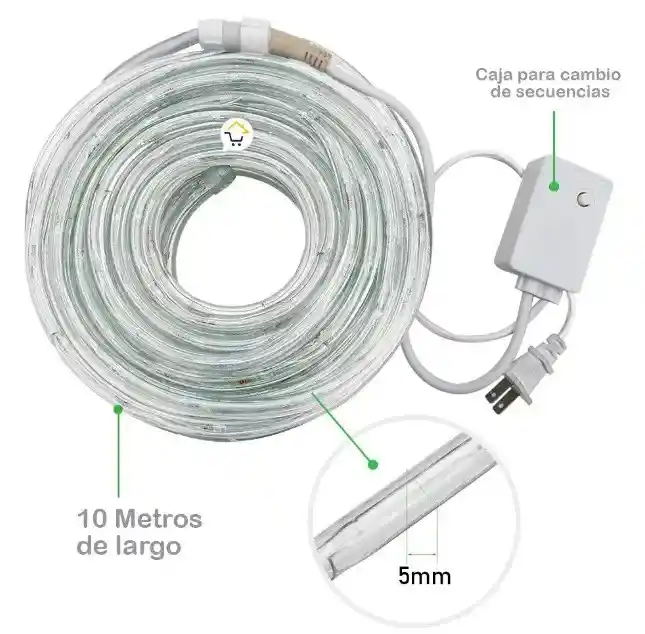 Manguera Luz Navideña Led 10 Metros Navidad Blanca