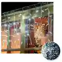 Cortina Luz Led Navideña Blanca Luces Navidad 3m X 60cm Decoración Navideña