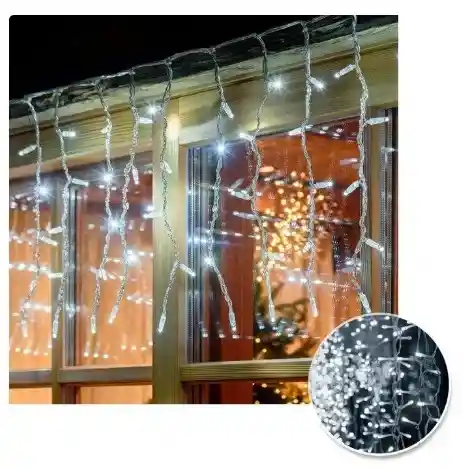 Cortina Luz Led Navideña Blanca Luces Navidad 3m X 60cm Decoración Navideña