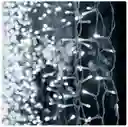 Cortina Luz Led Navideña Blanca Luces Navidad 3m X 60cm Decoración Navideña