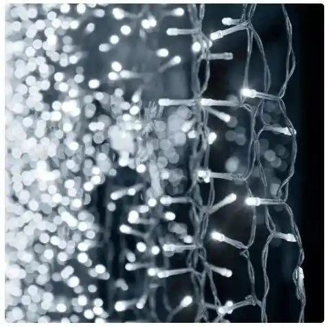 Cortina Luz Led Navideña Blanca Luces Navidad 3m X 60cm Decoración Navideña