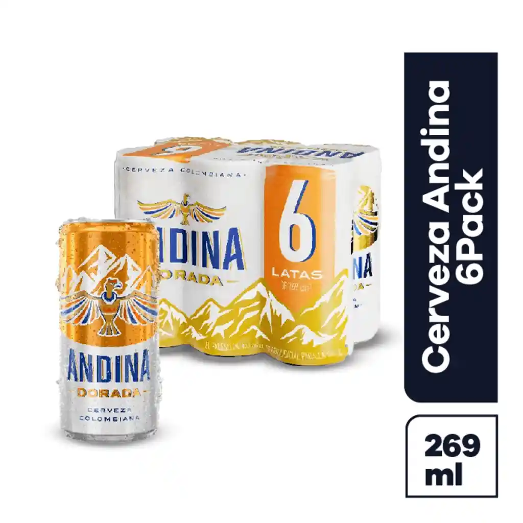 Cerveza Andina Dorada Lata 269ml X 6und