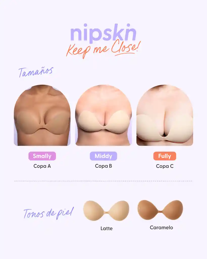 Brasier Invisible Adhesivo De Silicona, Smally (copa A) / Latte - Nipskin®