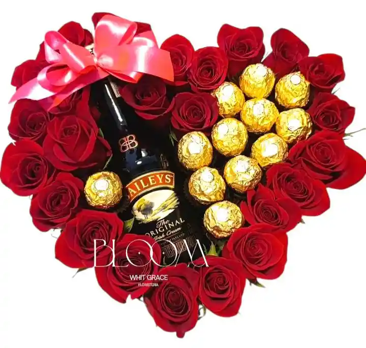 Flores En Corazón Baileys