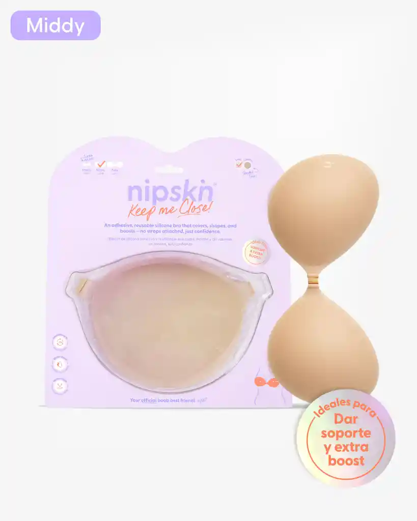 Brasier Invisible Adhesivo De Silicona, Middy (copa B) / Latte- Nipskin®