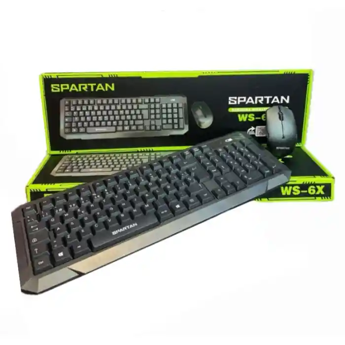 Kit Combo Teclado Y Mouse Inalambrico Usb Spartan Negro Ws-6x