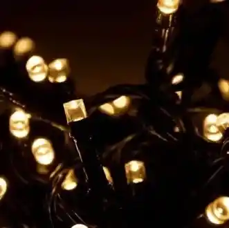 Luces De Navidad Luz Led Cálida 100 Bombillos Lineal Cable Verde Conector Secuencia Decoración Adornos Navideños