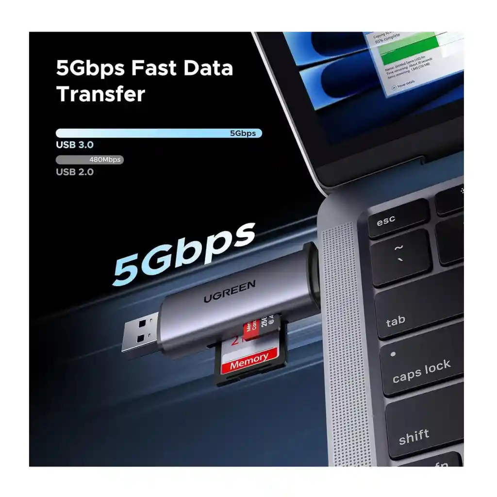 Lector De Tarjetas Sd Micro Sd Usb Tipo C Ugreen 3.0 5gbps