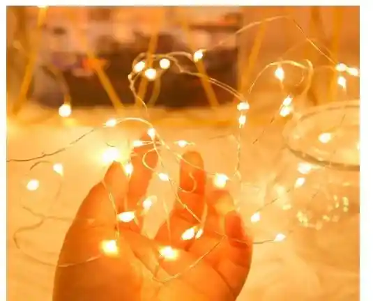 Luces De Navidad Luz Led Cálida De Pila X3 Metros
