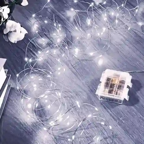 Luces De Navidad Luz Led Blanca De Pila X3 Metros